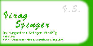 virag szinger business card